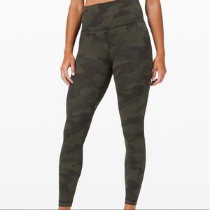 NWT Lululemon Align Pant 28” Camo Dark Olive Sz 4
